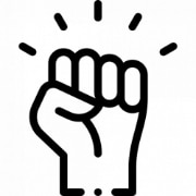 Fist raise upright showing empowerment