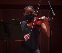 December 2021 student 1 playing violin